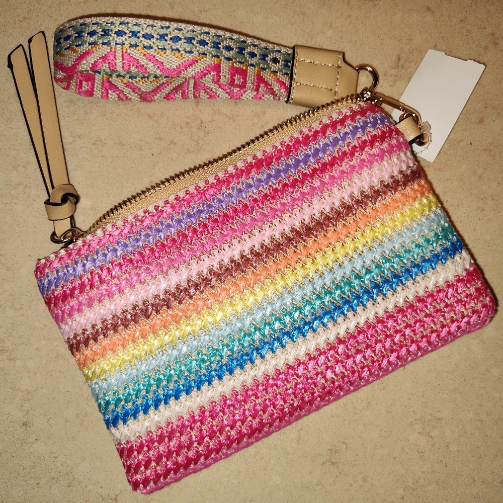 NWT Simply Noelle Colorful Striped Women's Wristlet